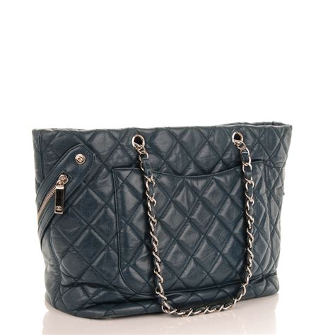 CHANEL Aged Calfskin Quilted Large Cotton Club Tote